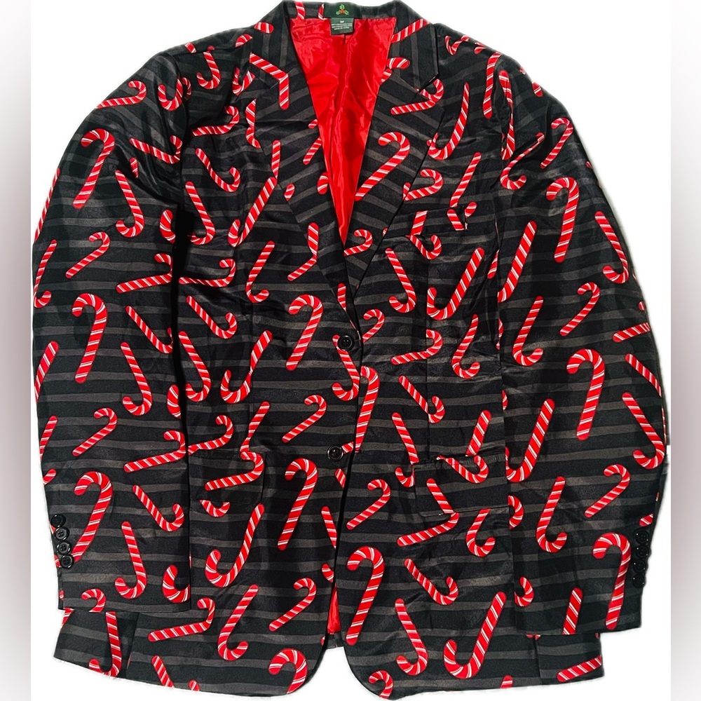 Christmas Blazer Candy Cane Jacket Medium Clean Never Worn or Washed Lights Up